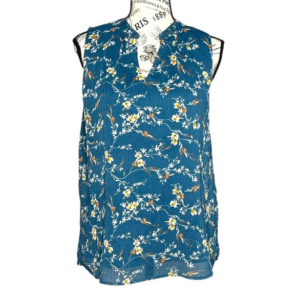 Papermoon SMALL Annie Split Neck Blouse - Stitch Fix Fully Lined Sleeveless Top - Picture 1 of 15